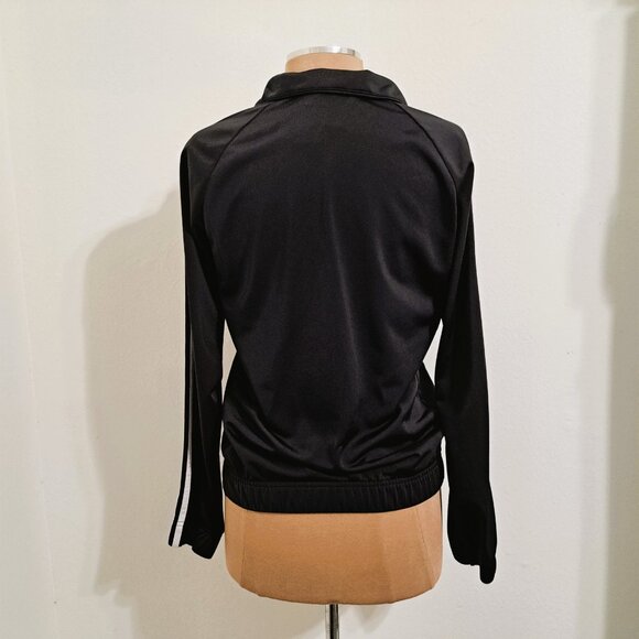 Adidas Women's Track Jacket 3S Long Sleeve Black/White Size M - Picture 2 of 10